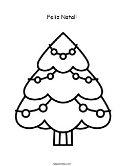 Desenhos de Árvores de Natal para imprimir e colorir