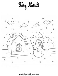 Casa com Boneco de neve