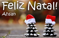 Postal de Feliz Natal para Ahsan 🎄 (cinco postais com nome)