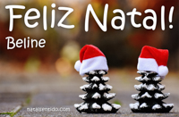 Postal de Feliz Natal para Beline 🎄 (cinco postais com nome)