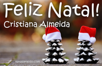 Postal de Feliz Natal para Cristiana Almeida 🎄 (cinco postais com nome)