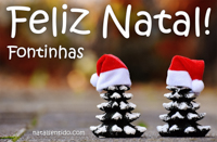 Postal de Feliz Natal para Fontinhas 🎄 (cinco postais com nome)
