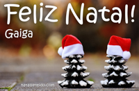 Postal de Feliz Natal para Gaiga 🎄 (cinco postais com nome)
