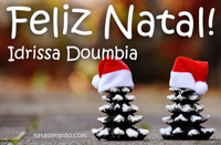 Postal de Feliz Natal para Idrissa Doumbia 🎄 (cinco postais com nome)