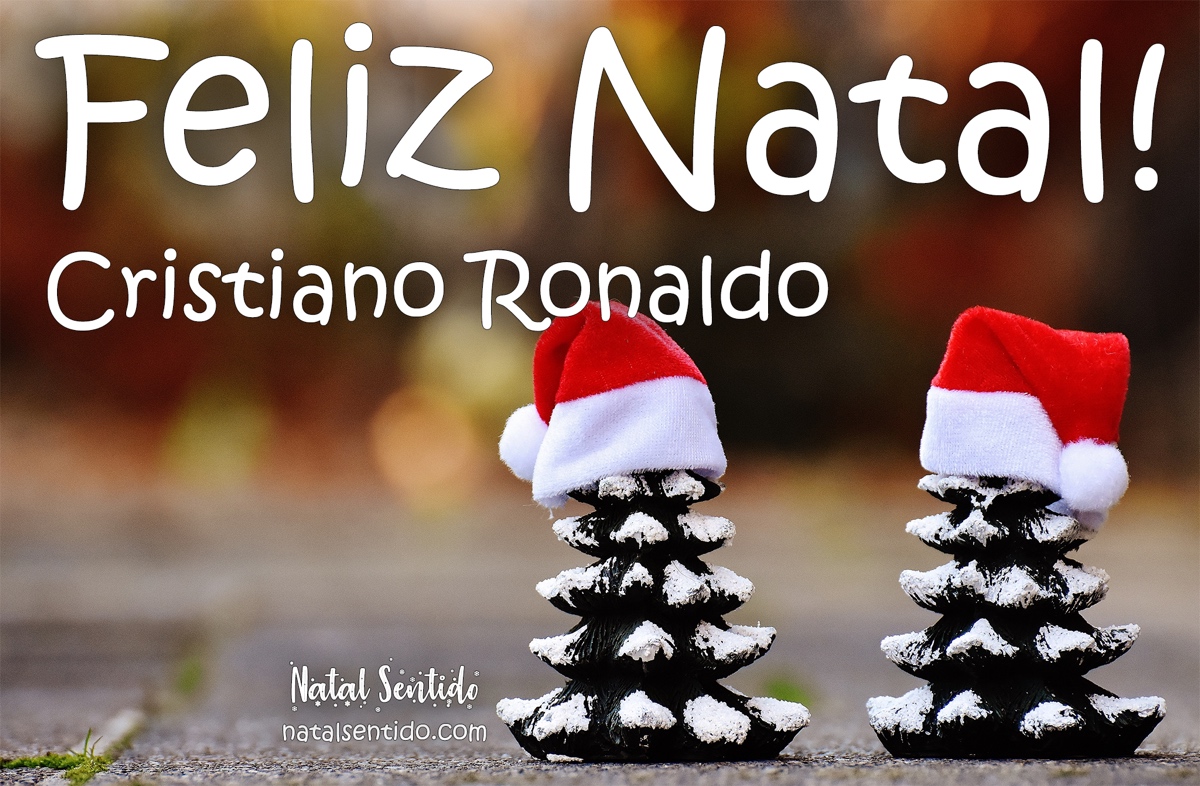 Postal de Feliz Natal com nome Cristiano Ronaldo