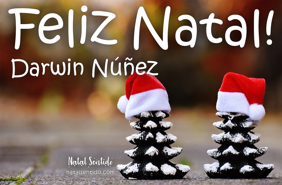 Postal de Feliz Natal com nome Darwin Núñez