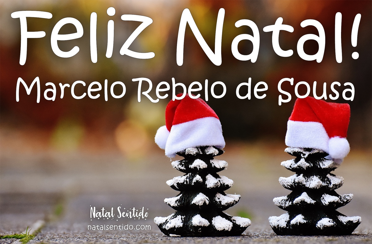 Postal de Feliz Natal com nome Marcelo Rebelo de Sousa