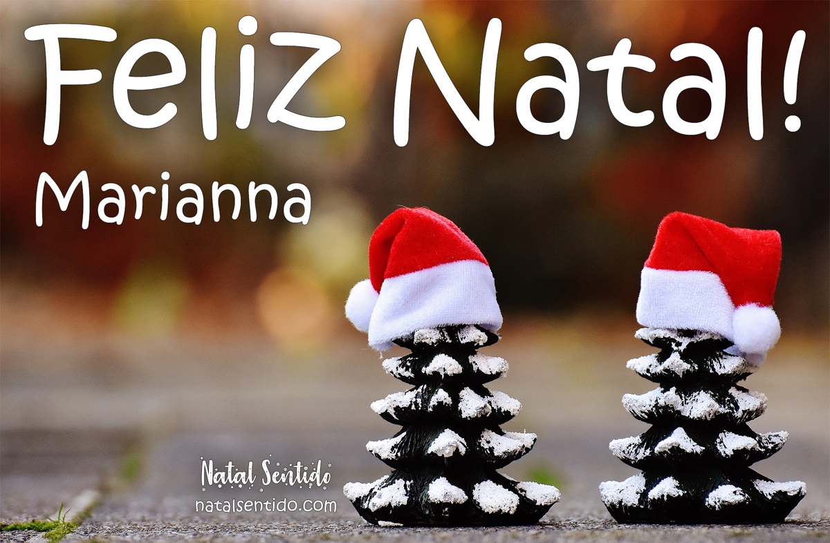 Postal de Feliz Natal com nome Marianna