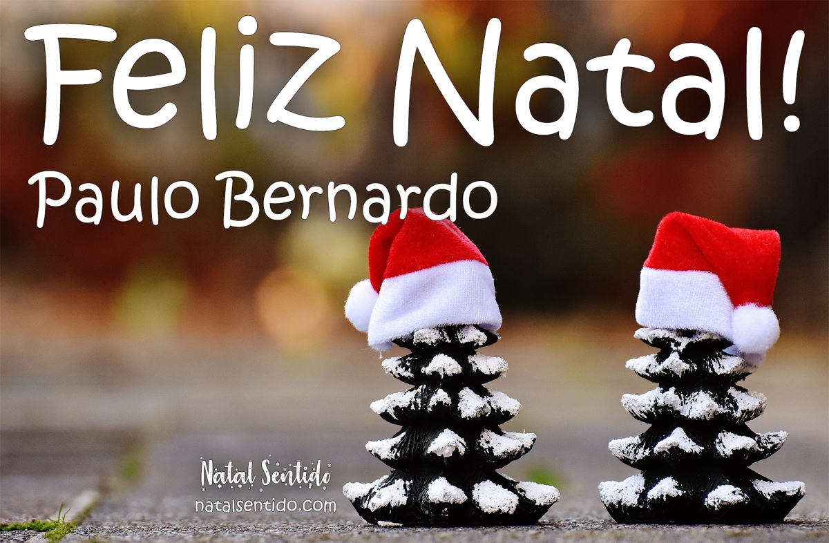 Postal de Feliz Natal com nome Paulo Bernardo
