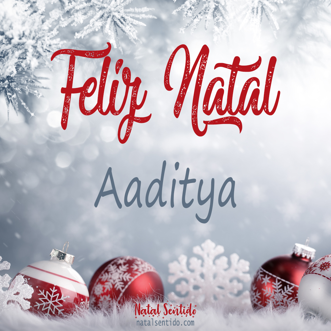 Postal de Feliz Natal com nome Aaditya (imagem 02)