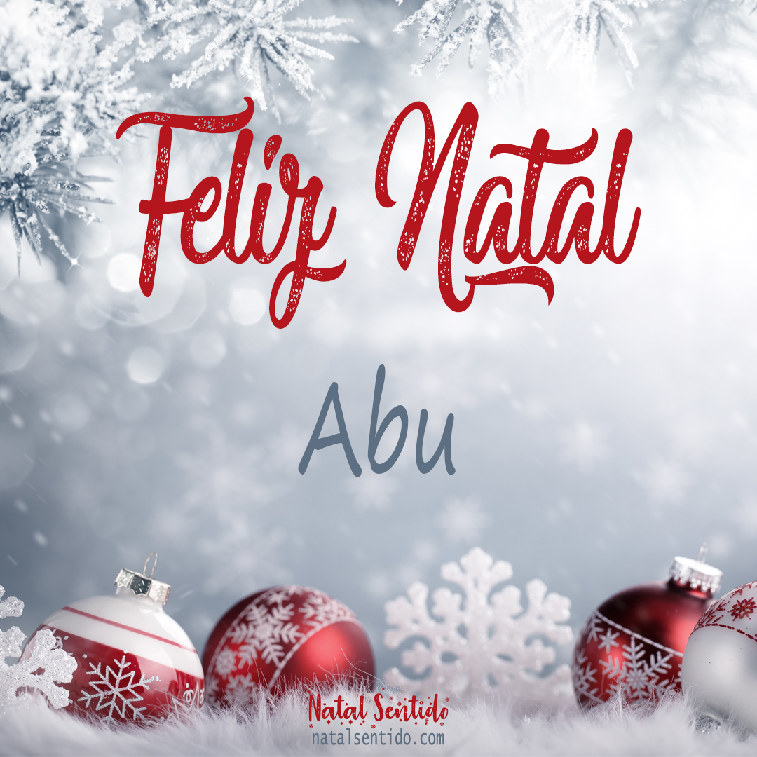 Postal de Feliz Natal com nome Abu (imagem 02)