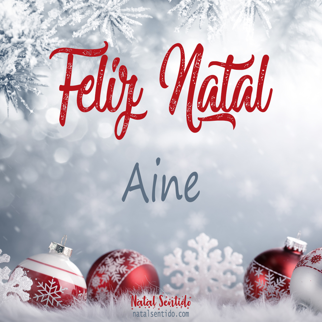 Postal de Feliz Natal com nome Aine (imagem 02)