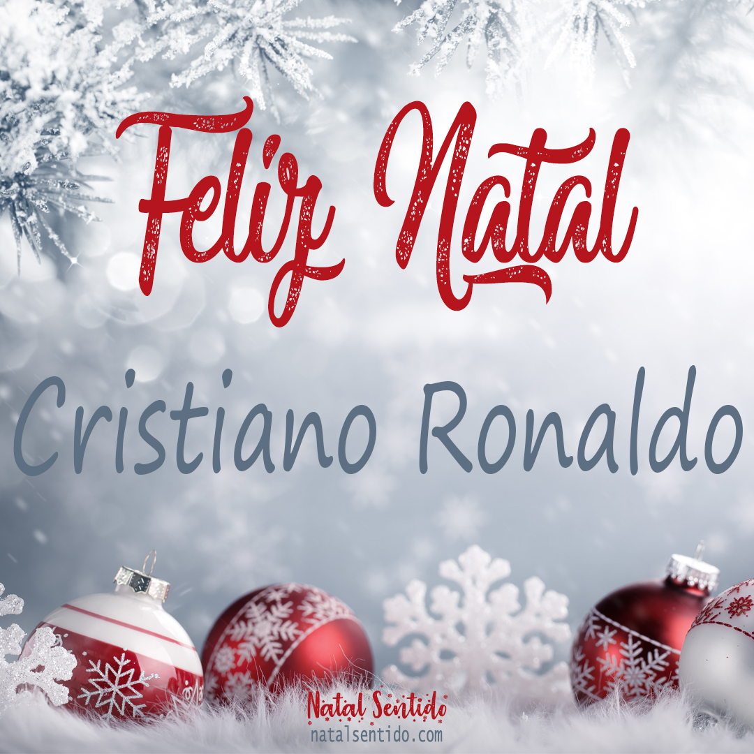 Postal de Feliz Natal com nome Cristiano Ronaldo (imagem 02)