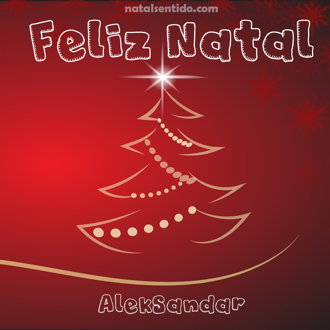 Postal de Feliz Natal com nome Aleksandar (imagem 03)