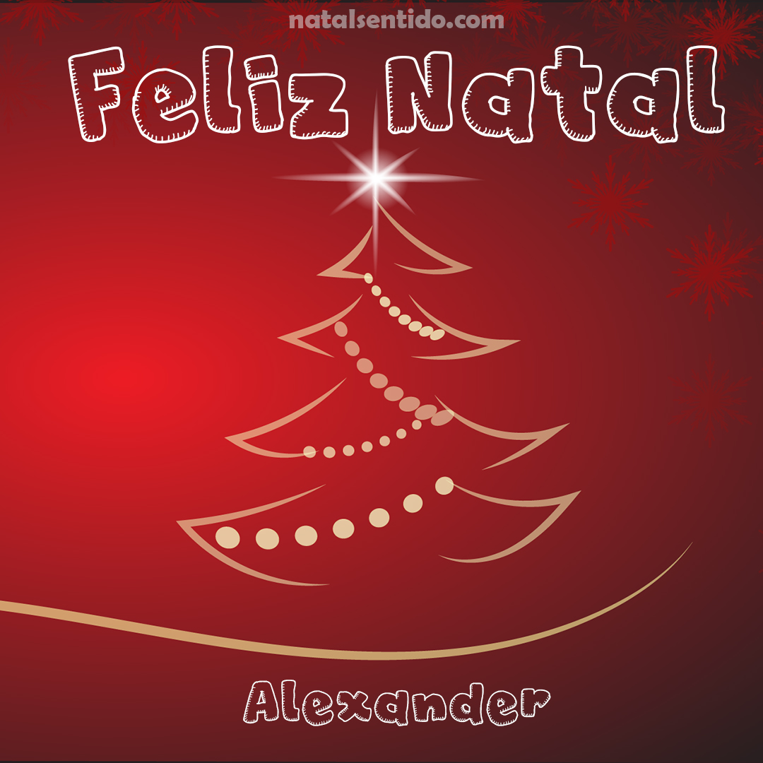 Postal de Feliz Natal com nome Alexander (imagem 03)