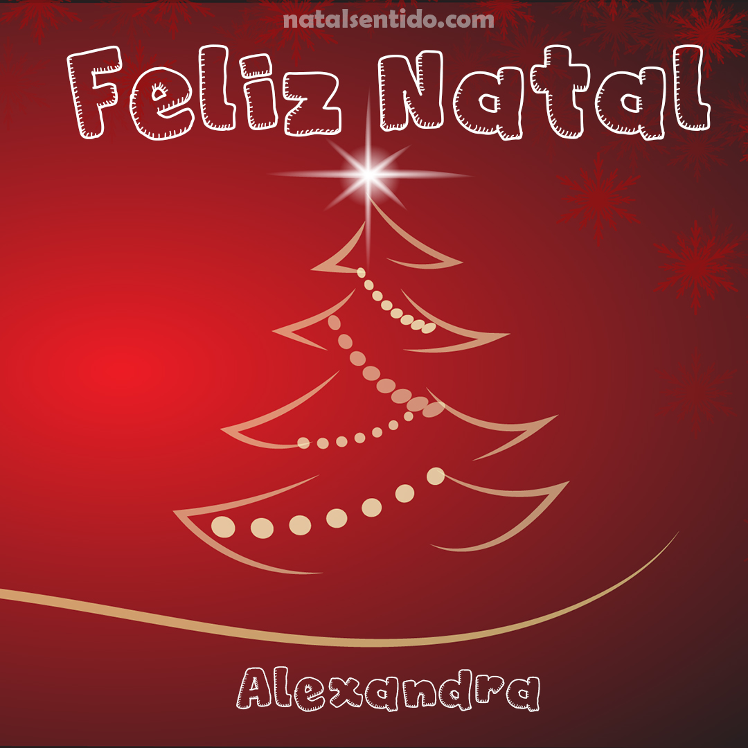 Postal de Feliz Natal com nome Alexandra (imagem 03)