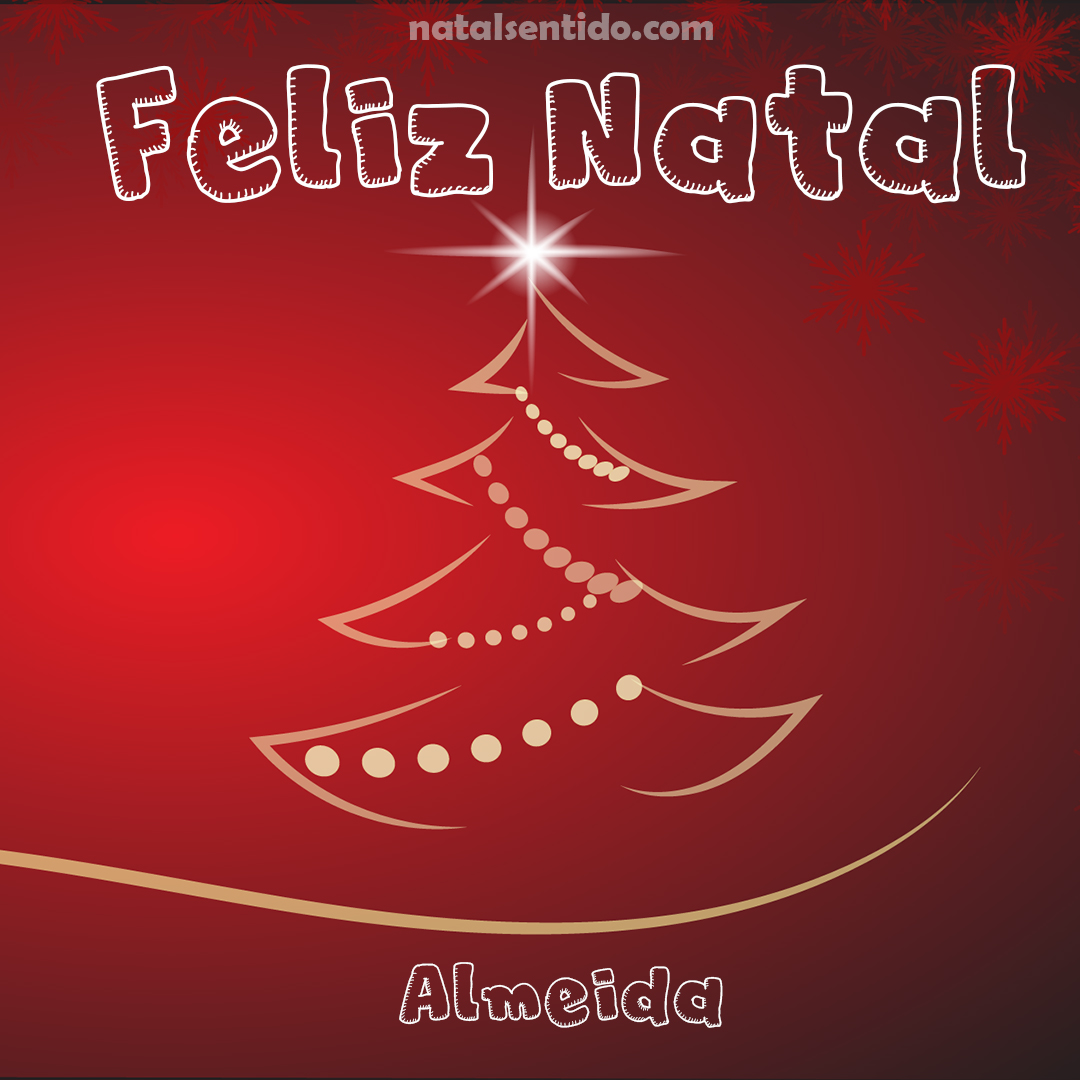 Postal de Feliz Natal com nome Almeida (imagem 03)