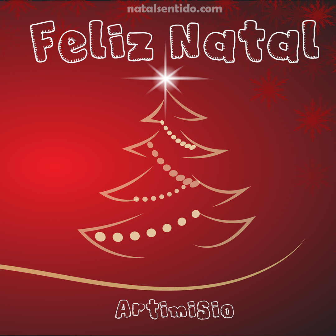Postal de Feliz Natal com nome Artimisio (imagem 03)
