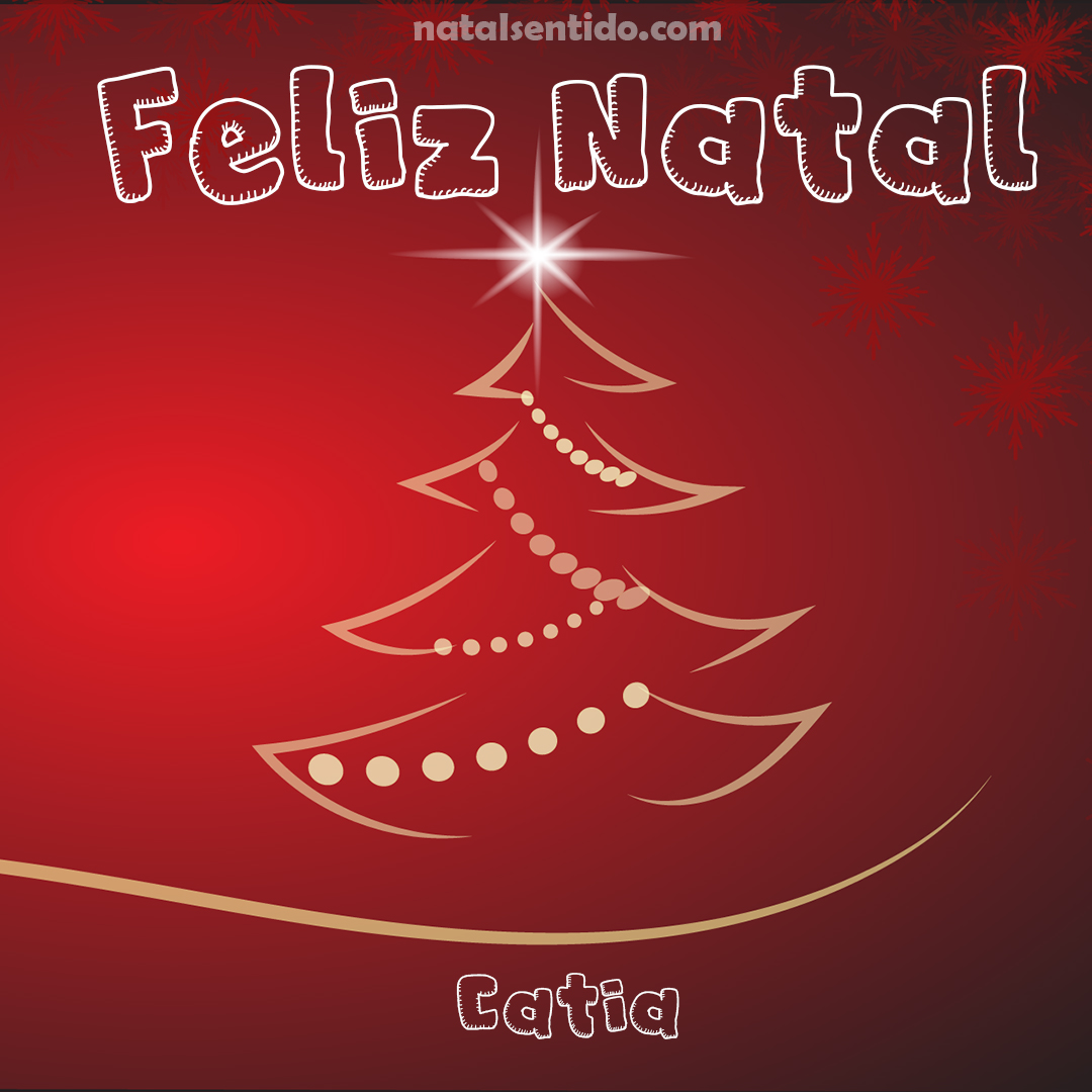 Postal de Feliz Natal com nome Catia (imagem 03)