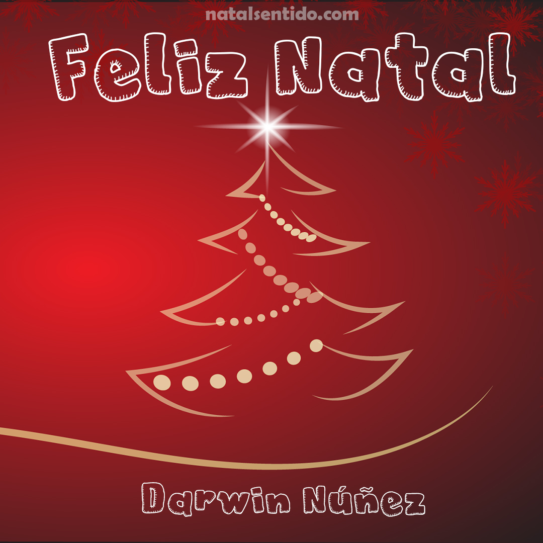 Postal de Feliz Natal com nome Darwin Núñez (imagem 03)