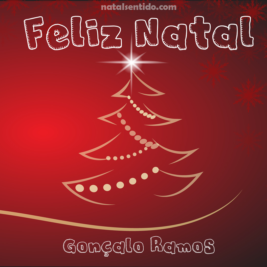 Postal de Feliz Natal com nome Gonçalo Ramos (imagem 03)