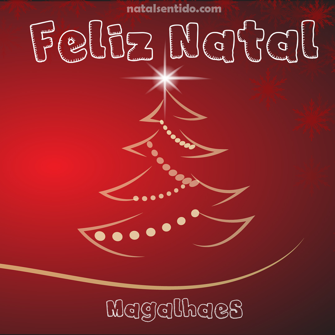 Postal de Feliz Natal com nome Magalhaes (imagem 03)