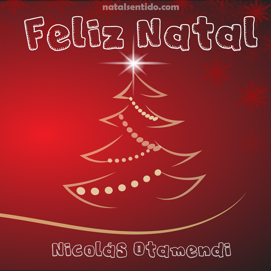Postal de Feliz Natal com nome Nicolás Otamendi (imagem 03)