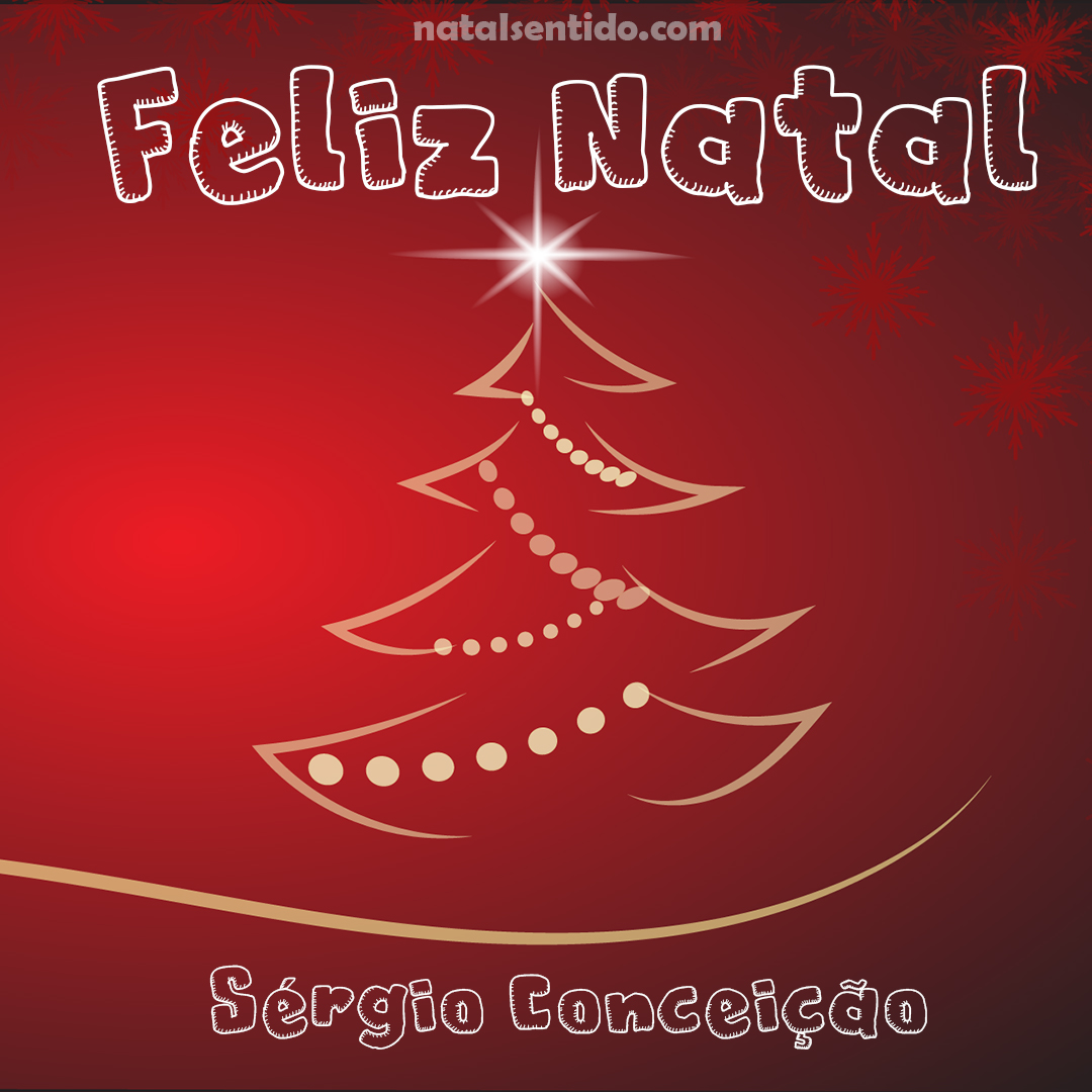 Postal de Feliz Natal com nome Sérgio Conceição (imagem 03)
