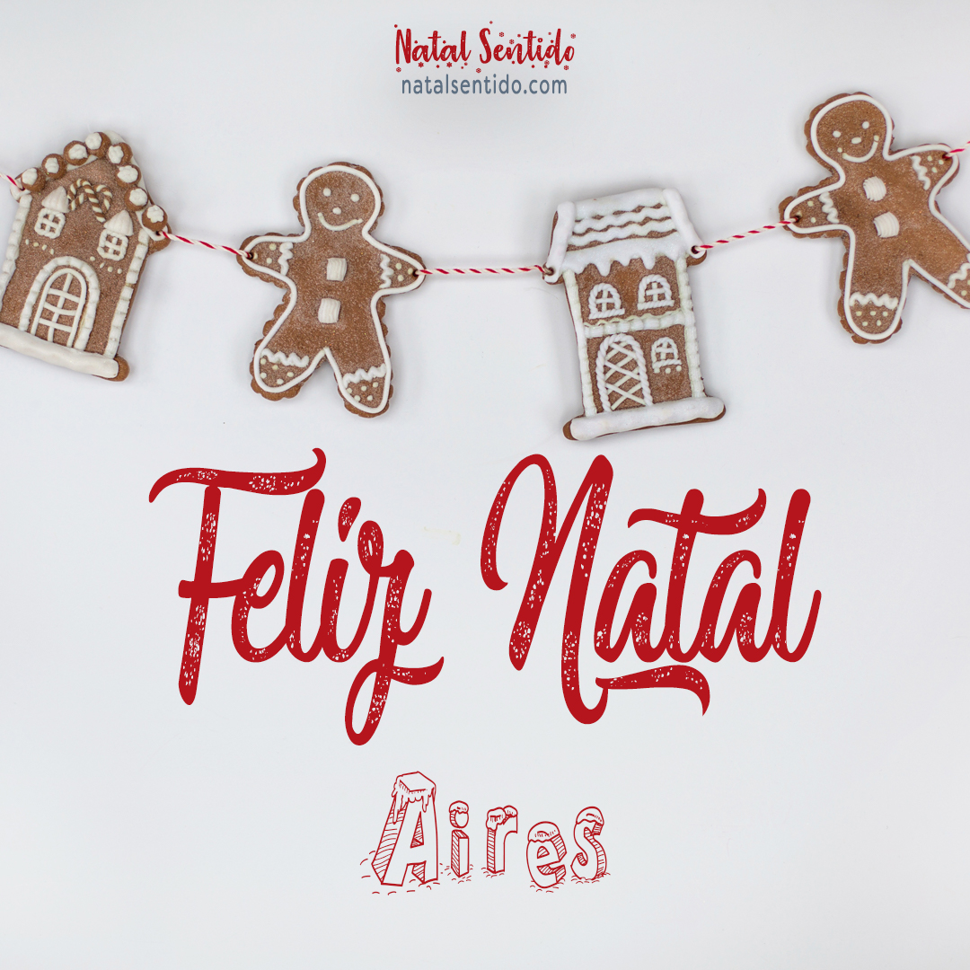 Postal de Feliz Natal com nome Aires (imagem 04)