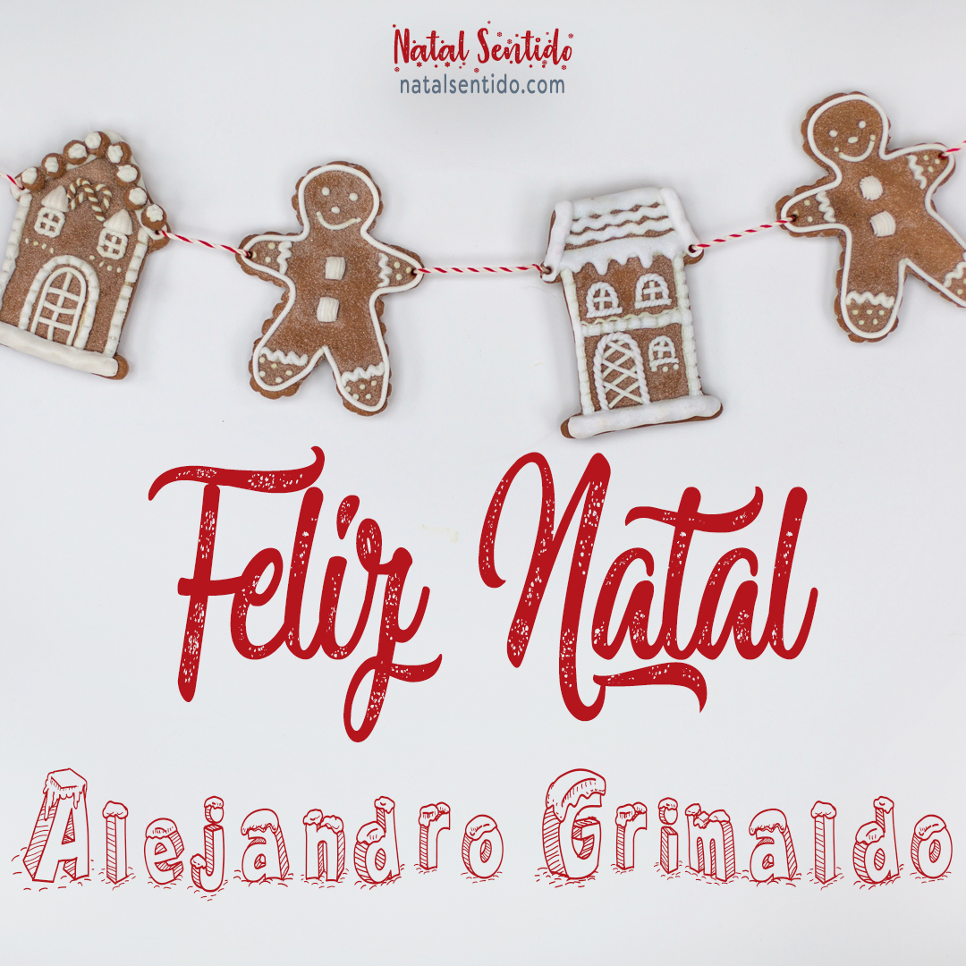 Postal de Feliz Natal com nome Alejandro Grimaldo (imagem 04)