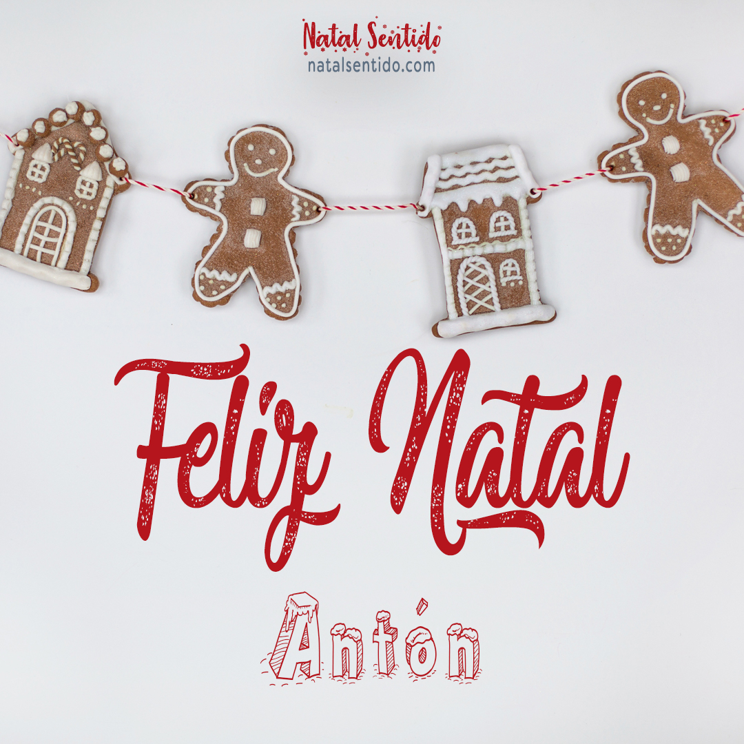 Postal de Feliz Natal com nome Antón (imagem 04)