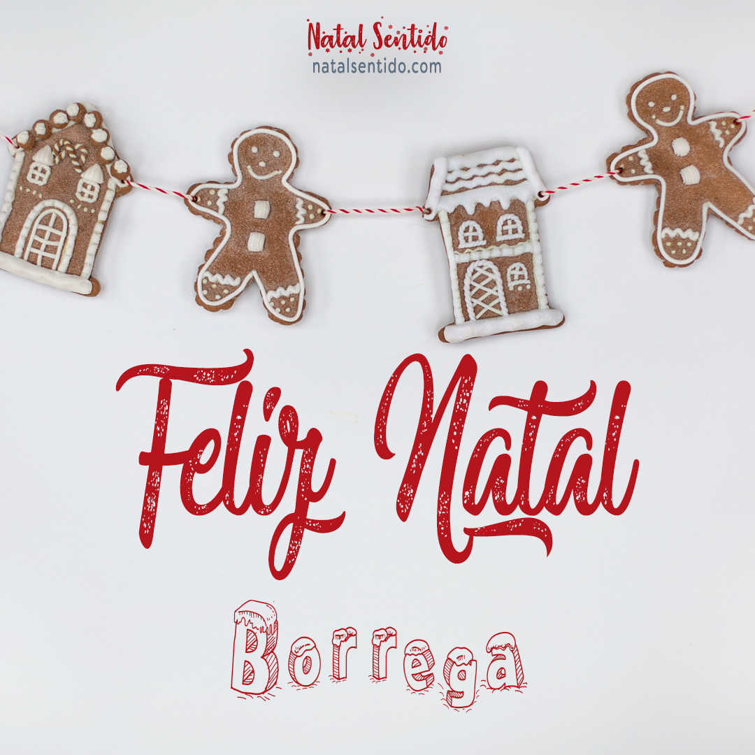 Postal de Feliz Natal com nome Borrega (imagem 04)