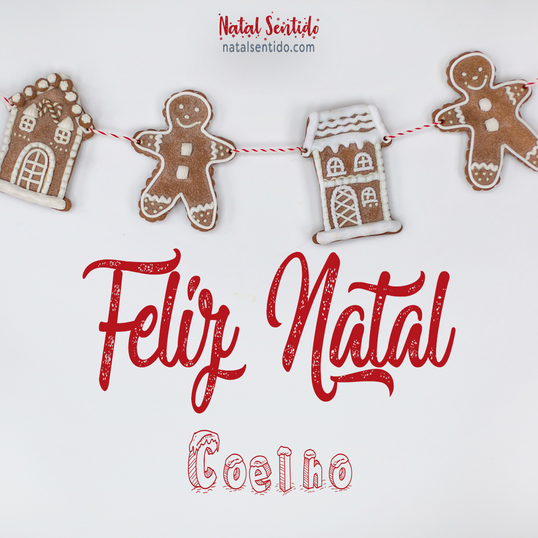 Postal de Feliz Natal com nome Coelho (imagem 04)