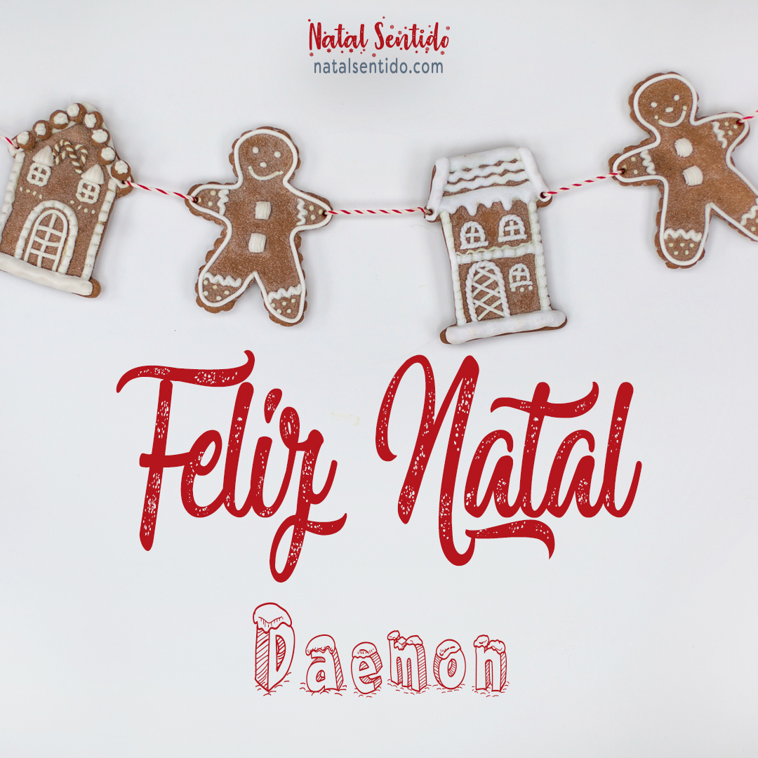 Postal de Feliz Natal com nome Daemon (imagem 04)