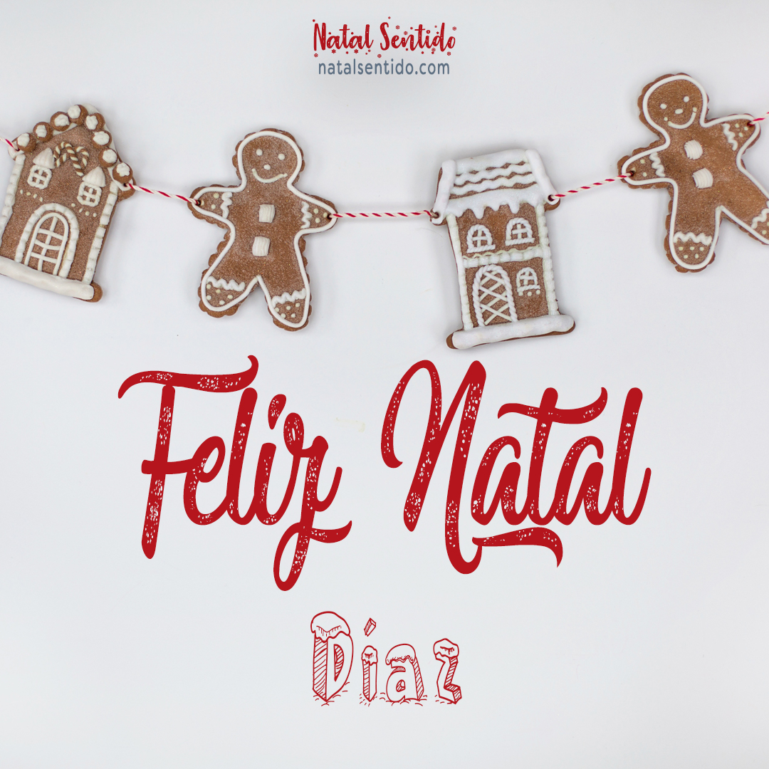 Postal de Feliz Natal com nome Díaz (imagem 04)