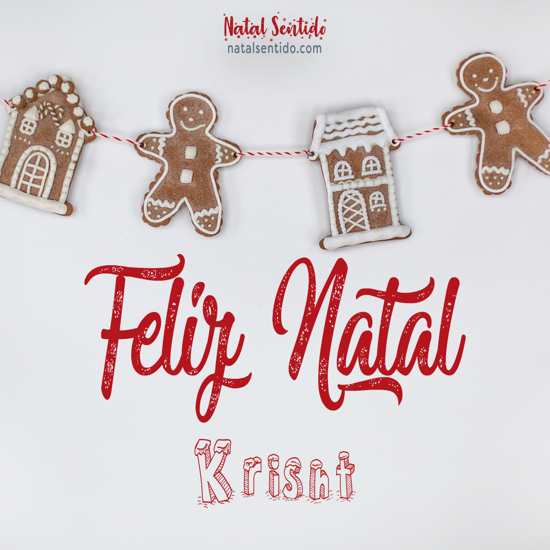 Postal de Feliz Natal com nome Krisht (imagem 04)