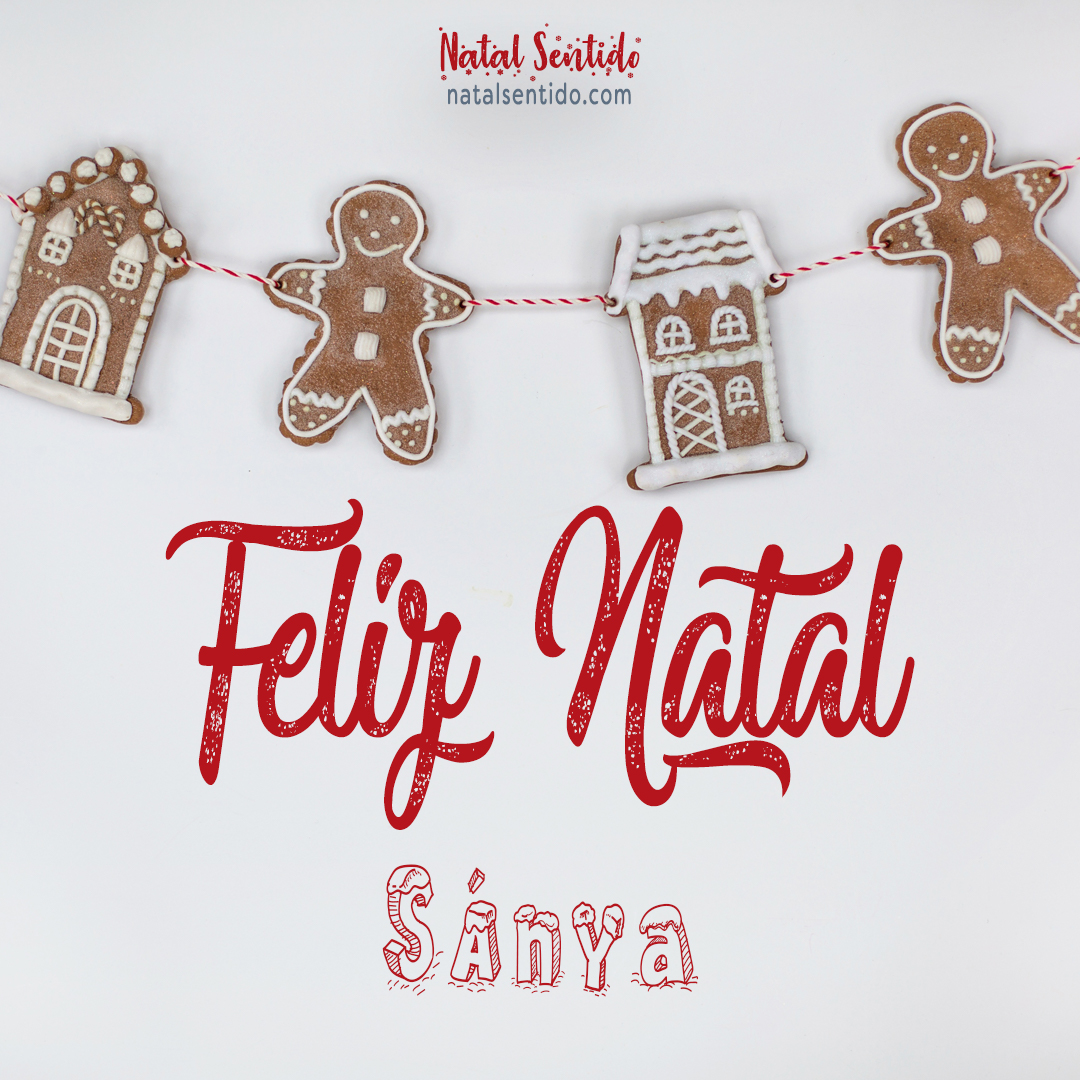 Postal de Feliz Natal com nome Sánya (imagem 04)